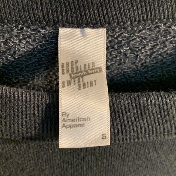 American Apparel Small French Terry Drop Shoulder Sweater Dark Grey - Picture 4 of 4